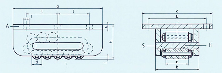 德国Borkey AS-H型滚轮小车尺寸图