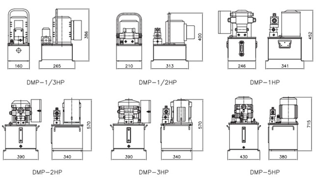 DMP电动液压泵尺寸
